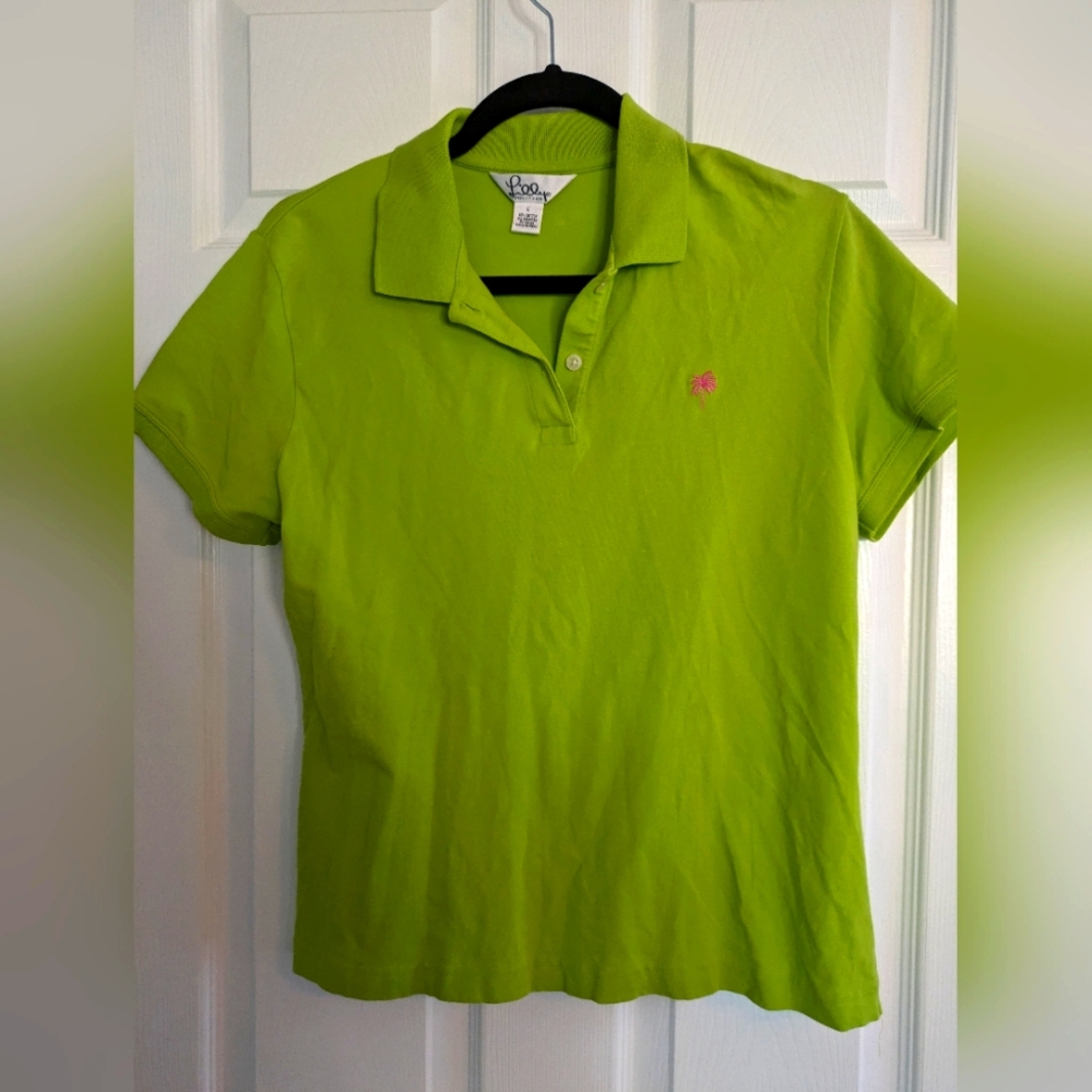 Vintage 90s Lilly Pullitzer Polo Large Green